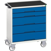 CROMWELL Mobile Cabinet: 5-Drawer Blue Tool Storage Cart (800x550x965mm)