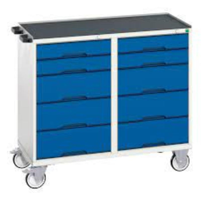 CROMWELL VERSO Blue Rollerbutler Drawer Cart by chavda.com - 10 Drawer Mobile Storage Cabinet