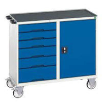 CROMWELL 16927121.11 Verso Rollerbutler: Mobile Drawer & Door Cabinet. Tool Storage Solution for Workshop, Garage, & Industrial Use