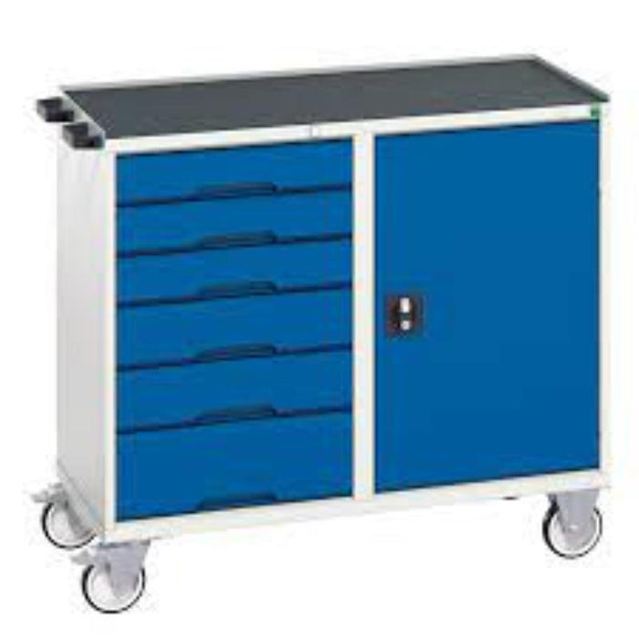 CROMWELL 16927121.11 Verso Rollerbutler: Mobile Drawer & Door Cabinet. Tool Storage Solution for Workshop, Garage, & Industrial Use
