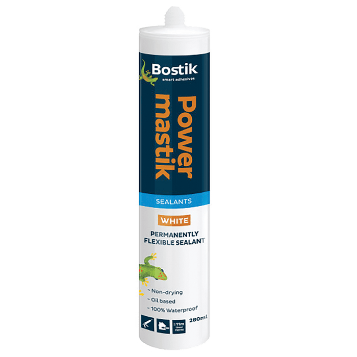 Bostik Power Mastic White Sealant - 280ml Tube: Flexible Adhesive for Windows, Doors, and Gutters