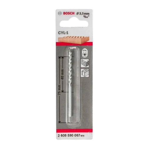 Bosch CYL-1 3.5mm Masonry Drill Bit | Concrete & Brick Drilling Power Tool for DIY & Professional Use