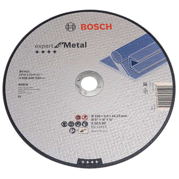 Bosch Expert Metal Cutting Disc 230mm - A30S BF Cut Off Wheel for Angle Grinder Metal Cutting