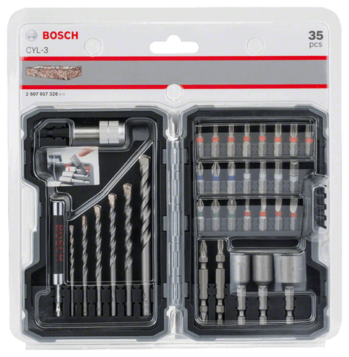 Bosch Sets - Drill & bit Set, 35 pc + universal & magnetic holders - 2607017326