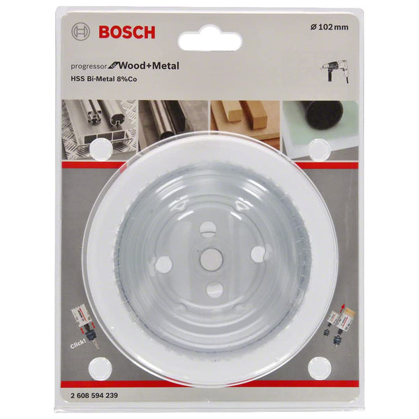 Bosch 102mm Bi-Metal Hole Saw for Wood & Metal | Progressor Series | Durable Cutting Tool