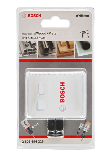 Bosch 65mm Bi-Metal Hole Saw for Wood & Metal | Progressor Series | Drill Bit Attachment Included