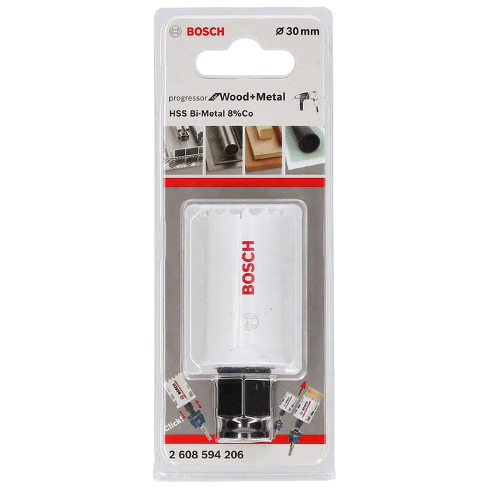 Bosch Progressor 30mm Bi-Metal Hole Saw for Wood & Metal Cutting - Durable Cutter Tool