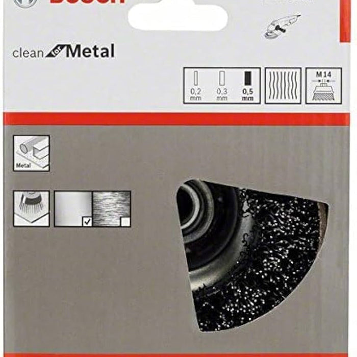 Bosch Brush - Wire cup brush 100 mm, 0,5 mm, M14 angle grinder, crimped wire -  1608614011