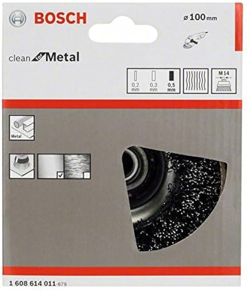 Bosch Brush - Wire cup brush 100 mm, 0,5 mm, M14 angle grinder, crimped wire -  1608614011
