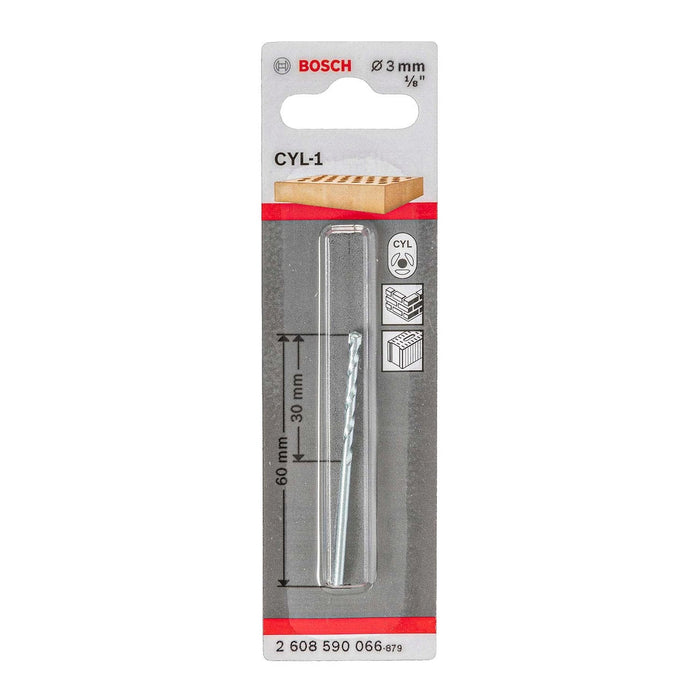 Bosch CYL-1 Masonry Drill Bit 3mm: Brick, Stone & Concrete - 3x30x60mm. High Quality, Durable.