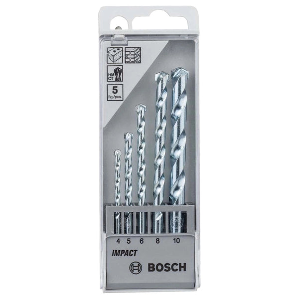 Bosch Masonry Drill Bit Set - 4mm 5mm 6mm 8mm 10mm - Impact Rated Concrete Brick Stone Drilling - Shop Now!