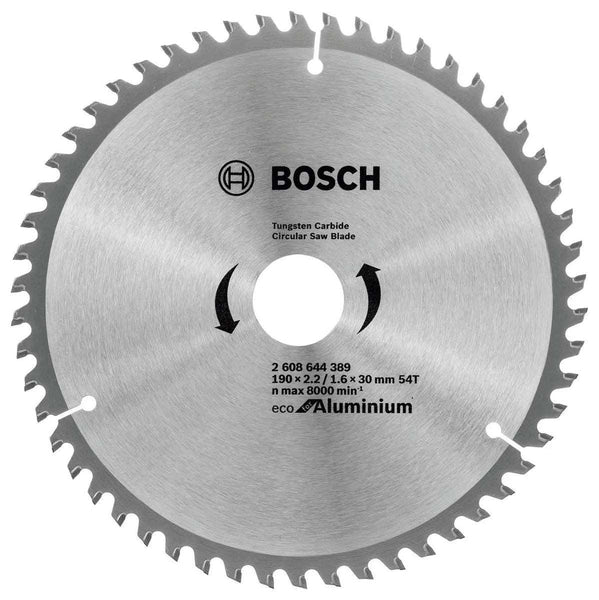 Bosch: saw blades  - ECO line for Aluminum 190 x 30 x 2,2/1,6 mm, 54 -  SKU: 2608644389