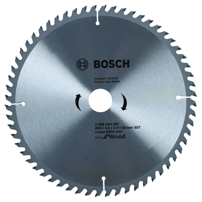 Bosch: saw blades  - ECO line for Wood 254 x 30 x 3,0/2,0 mm, 60 -  SKU: 2608644407