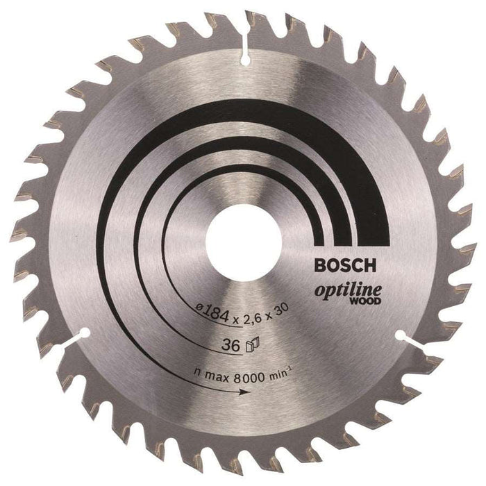 Bosch Optiline Wood Saw Blade 184mm 36 Teeth | Circular Saw Blade for Wood Cutting