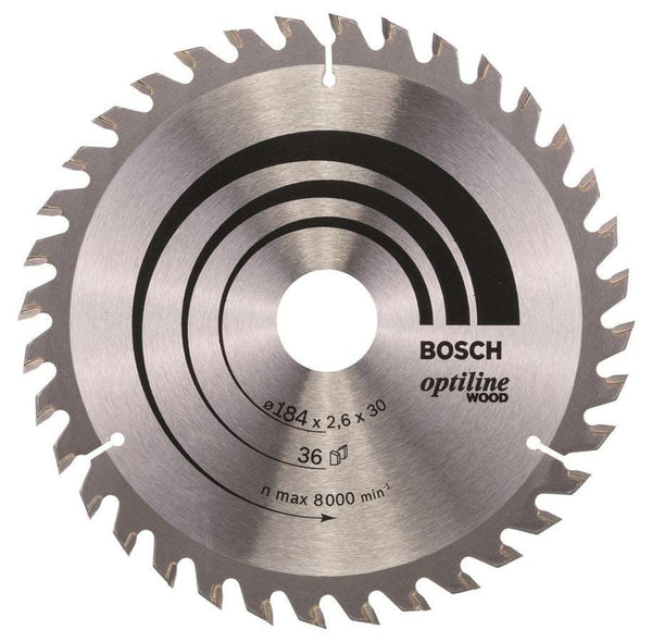 Bosch Optiline Wood Saw Blade 184mm 36 Teeth | Circular Saw Blade for Wood Cutting