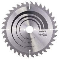 Bosch 230mm Wood Saw Blade: Optiline 30mm Bore, 2.8mm Thick, 36 Teeth. Circular Saw Blade for Wood Cutting