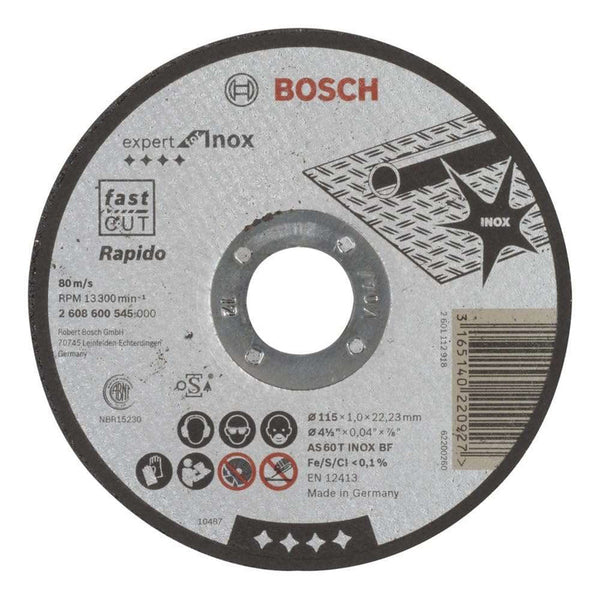 Bosch Expert Inox Cutting Disc: 4.5 Inch (115mm) Metal/Stainless Steel Cut-Off Wheel. Fast Cut Rapido. #CuttingDisc #Bosch #Inox