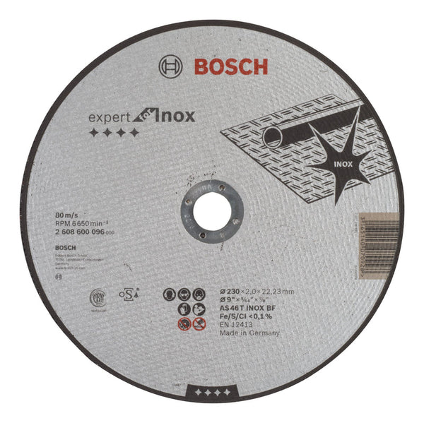 Bosch Bonded abrasives - Rapido straight cutting Expert INOX AS 46 T INOX BF, 230, 2,0 -  2608600096