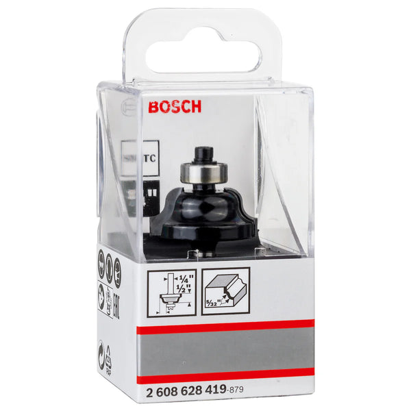 Bosch Core Box Router Bit - 1/4" Shank, Woodworking Edge Cutting Tool, Radius Cut, Durable Carbide Cutter, Woodworking Accessory