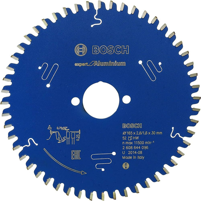Bosch: saw blades  - Expert for Aluminium 165 x 30 x 2,6 mm, 52 -  SKU: 2608644096