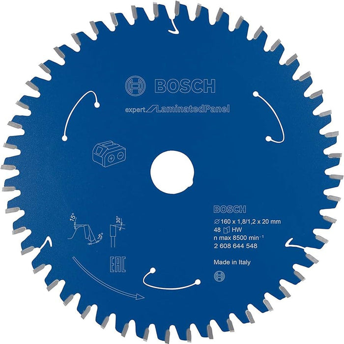 Bosch Expert Laminated Panel Saw Blade 160mm: Wood Cutting Circular Blade, 48 Teeth