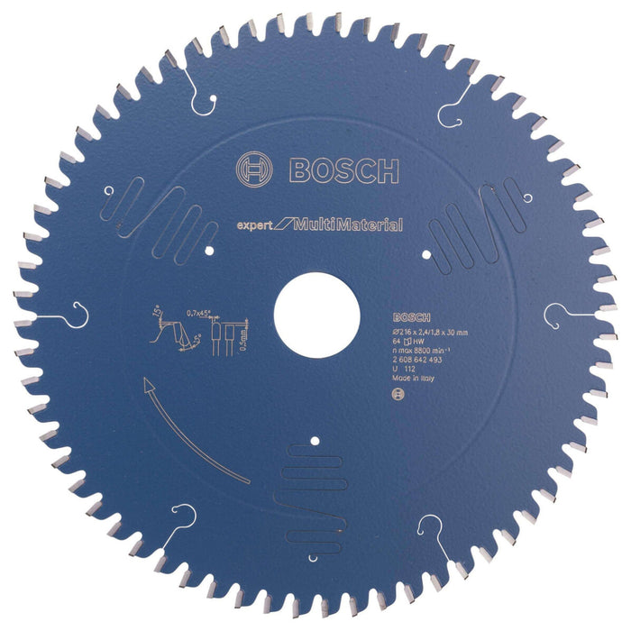 Bosch: saw blades  - Expert for Multi Material 216 x 30 x 2,4 mm, 64 -  SKU: 2608642493