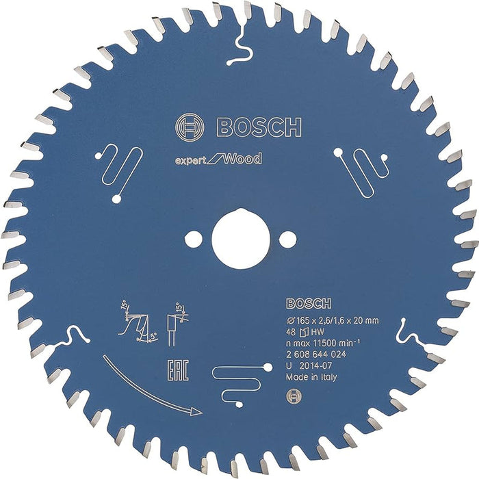 Bosch: saw blades  - Expert for Wood 165 x 20 x 2,6 mm, 48 -  SKU: 2608644024
