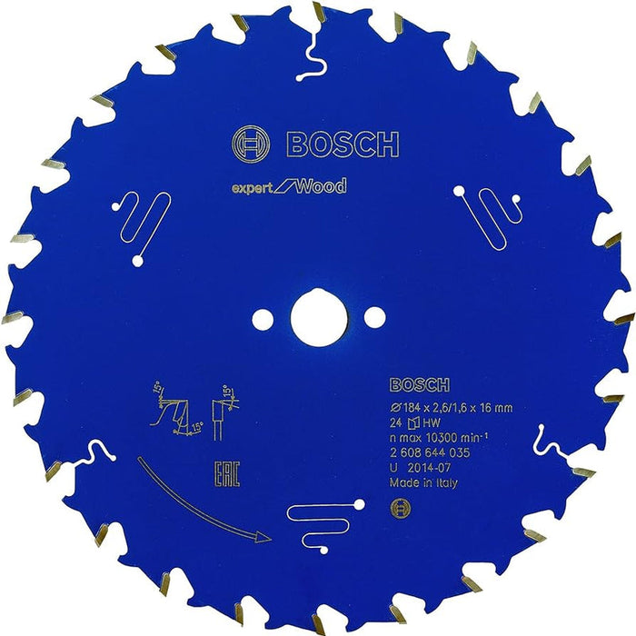 Bosch: saw blades  - Expert for Wood 184 x 16 x 2,6 mm, 24 -  SKU: 2608644035