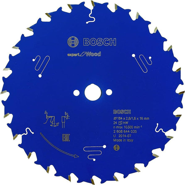 Bosch: saw blades  - Expert for Wood 184 x 16 x 2,6 mm, 24 -  SKU: 2608644035