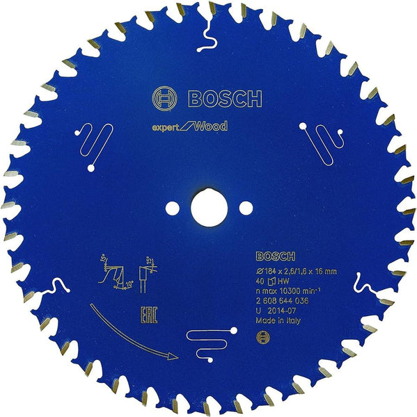 Bosch: saw blades  - Expert for Wood 184 x 16 x 2,6 mm, 40 -  SKU: 2608644036
