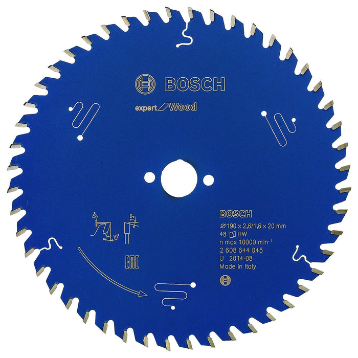 Bosch Expert Wood Saw Blade 190mm 48T - Circular Wood Cutting Blade