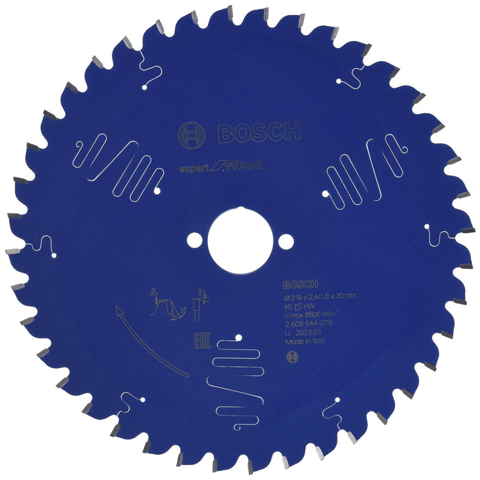 Bosch Expert Wood Circular Saw Blade 216mm 40T - Wood Cutting Blade for Precise Cuts