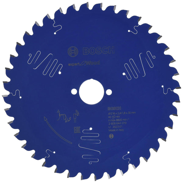 Bosch Expert Wood Circular Saw Blade 216mm 40T - Wood Cutting Blade for Precise Cuts