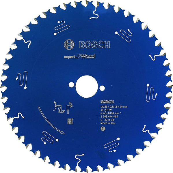 Bosch Expert Wood Saw Blade 235mm 2608644065. Carbide Tipped Circular Saw Blade for Wood Cutting, Size: 235 x 2.8/1.8 x 30 mm