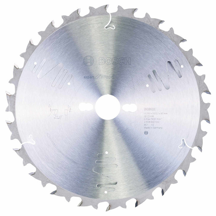 Bosch Expert Wood Saw Blade 250mm - Circular Saw Blade for Wood Cutting - Model 2608642502