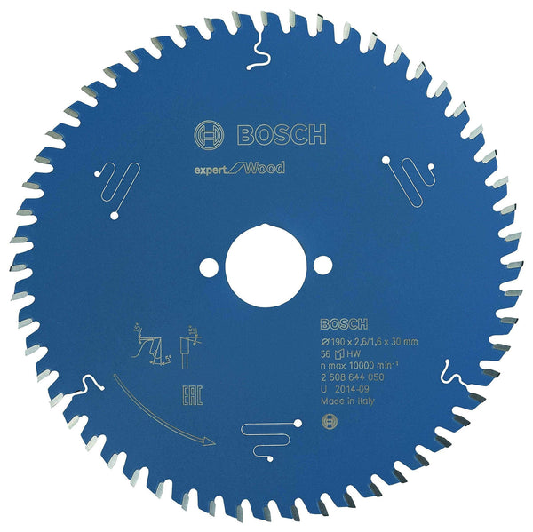Bosch Expert Wood 190mm Circular Saw Blade - 56 Teeth Wood Cutting Blade