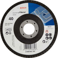 Bosch Flap discs - Flap disc Standard for Metal 115 mm, 22,23 mm, 40, straight -  2608601707