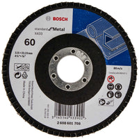 Bosch Flap discs - Flap disc Standard for Metal 115 mm, 22,23 mm, 60, straight - 2608601708