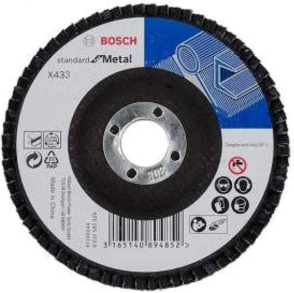 Bosch Flap discs - Flap disc Standard for Metal 115 mm, 22.23 mm, 120, straight -2608601710