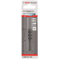 Bosch 2.5mm HSS PointTeQ Drill Bits - 2-Piece Set - High Speed Steel Drill
