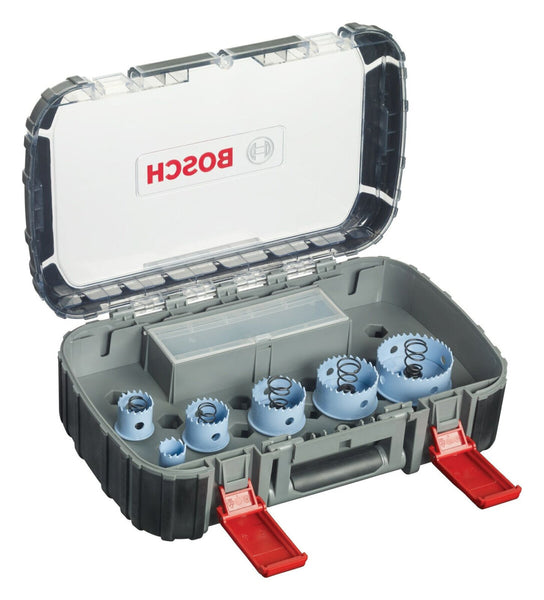 Bosch Hole Saw Set: Sheet Metal, 22-64mm Sizes, Drill Bits - Precision Hole Cutting Tools