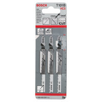 Bosch T101B Jigsaw Blades HCS for Wood - Clean Cut Blades. Wood Cutting, Scroll Saw Blade, Jigsaw Blade Set