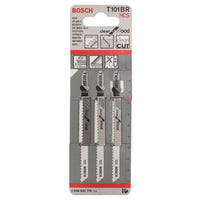 Bosch T101BR Jigsaw Blades: Clean Wood Cuts | HCS Steel, 3-Piece Set - Wood Cutting Blade