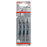 Bosch T119B Jigsaw Blades HCS Wood Cutting: Basic, 3-Pack