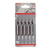 Bosch T101D Jigsaw Blades 5-Pack HCS Clean for Wood - Wood Cutting Power Tool Accessories