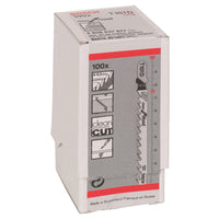 Bosch T101D Jigsaw Blades - Clean Cut for Wood (100 Pack). Wood Cutting Blade Set. High Carbon Steel.