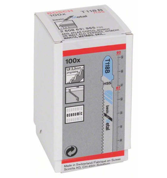 Bosch T118B Jigsaw Blades - HSS Metal Cutting - Get 100 Blades! Best for Metal!