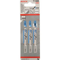 Bosch T118B Jigsaw Blades - Metal Cutting, HSS, 3-Piece Set. Durable & Efficient!