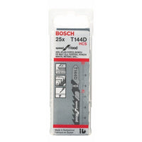 Bosch T144D Jigsaw Blades 25-Pack: Speed for Wood Cutting, HCS Blades, Power Tool Accessory