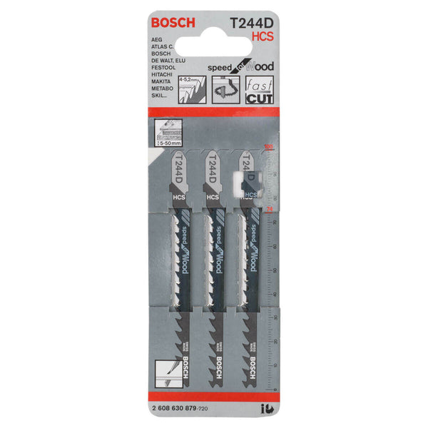 Bosch T244D Jigsaw Blades - HCS Speed for Wood - Woodworking Cutting Tools